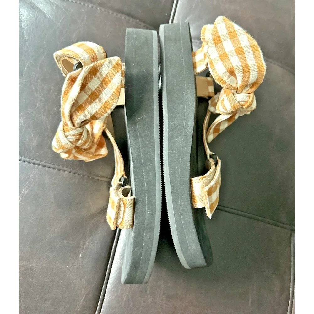 Loeffler‎ Randall Women Size 6B Maisie Amber Gingham Sport Sandal
